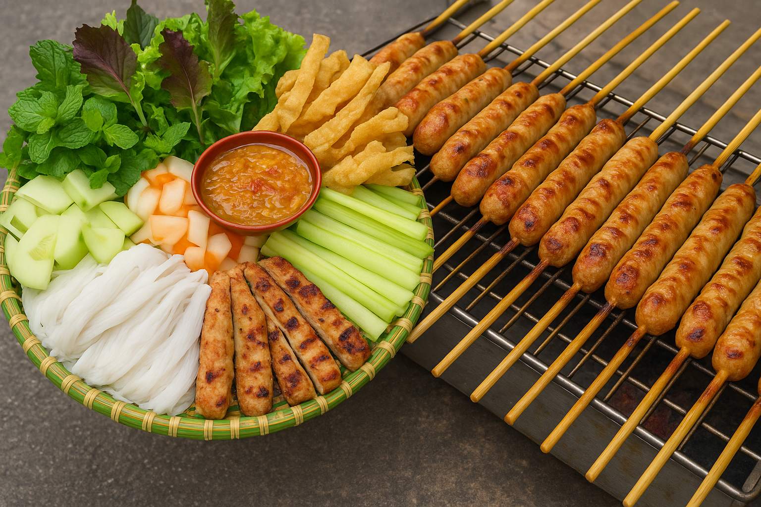 Nem nướng Nha Trang Hoa Béo